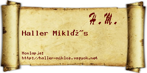 Haller Miklós névjegykártya