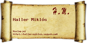 Haller Miklós névjegykártya