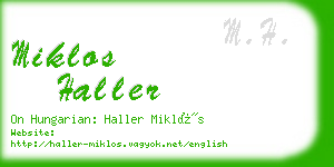 miklos haller business card